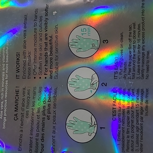 3 for $20 Sephora Aloe Vera Hand Mask Hologram Packaging - Picture 4 of 4